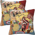 Cowgirls Wild West Pillow Covers 18 X 18 Far East Rodeo Round Up Win Ride Horse by Unknown