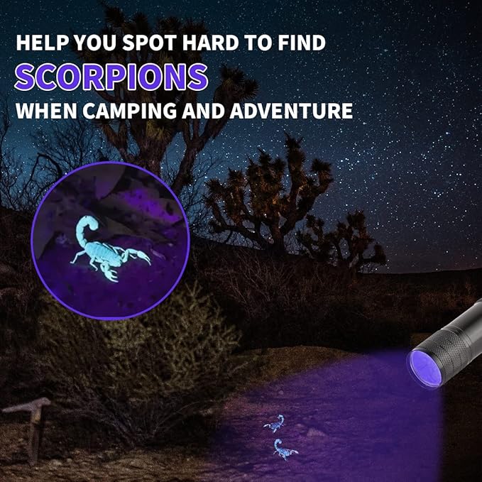 10 Pcs UV Black Light Flashlights Bulk, 9 Led 395-400nm Mini Blacklight - Image 5