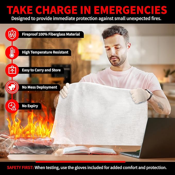 Protect Life Saving Emergency Fire Blankets 2 Pack - Image 8