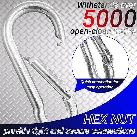 200 Pack 2.36" Heavy Duty Snap Hook Carabiners - Image 3