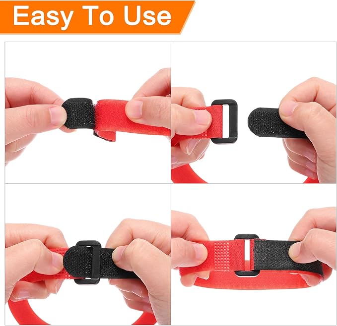 MECCANIXITY 5Pcs Reusable Battery Tie Down Straps, 0.8x16" Yellow Nylon - Image 4