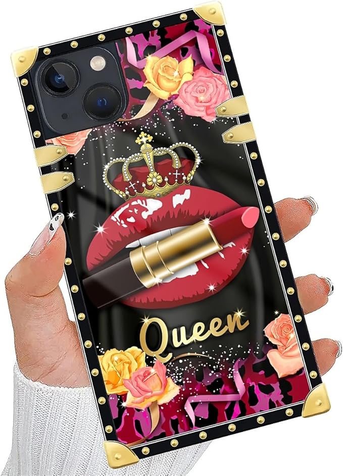 Compatible with iPhone 15 Case, Queen Lip Crown Leopard Print Luxury Golden - Image 5