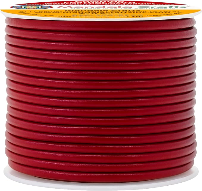 Mandala Crafts Round Genuine Burgundy Leather Cord - Image 2
