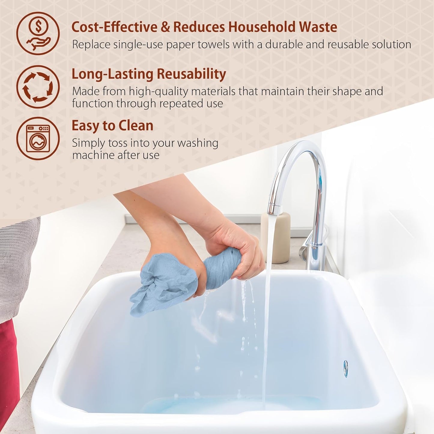 H4N Microfiber Cleaning Cloth Roll, 85 Pack Micro Fiber Wash Cloths for Car, Tear Away Towels, Ultra Absorbent Dish Rags, Non-Abrasive, Reusable and Washable Household Supplies, 11.81" x 11.81", Blue