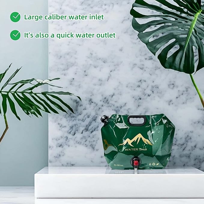 8L/281oz Outdoor Collapsible Water Jug BPA-Free w/Adjustable Faucet - Image 7