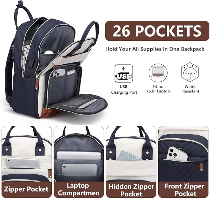 Laptop Backpack for Women Work Bookbag: 17.3 Inch College Backpacks - Image 2