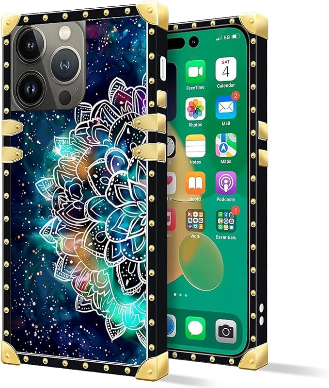 Compatible with iPhone 14 Pro Max Case, Starry Sky Colourful Mandala Luxury - Image 2