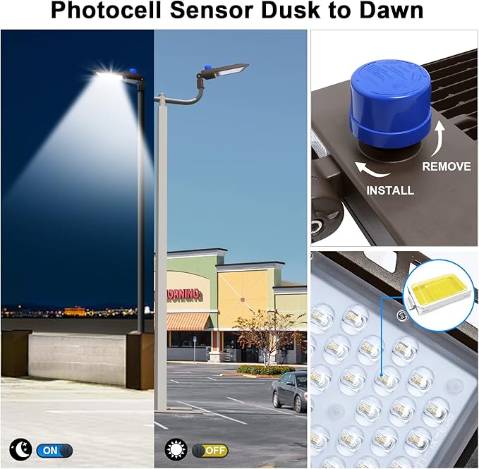 45000LM LED Parking Lot Light 300W 150LM/W led Shoebox Dusk to Dawn Outdoor - Image 4