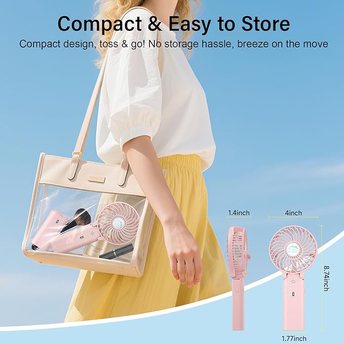 HandFan 10400mAh Personal Handheld Fan, 40Hrs Long-Lasted Hand Fan Rechargeable - Image 7