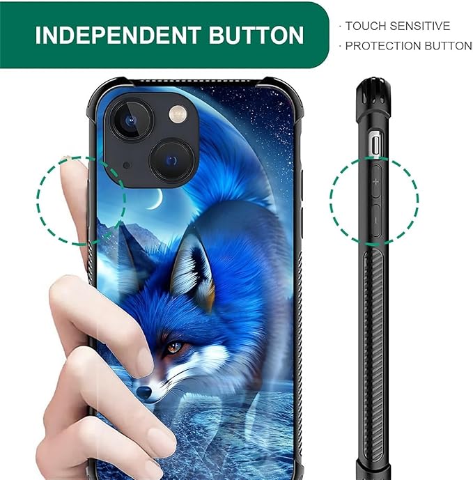for iPhone 13 Case, Snowy Mountain Fox Lake Pattern Graphic Design Girl Boy - Image 6