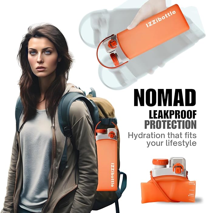 IZZI bottle Collapsible Lightweight Silicone Water Bottle | BPA Free, - Image 3
