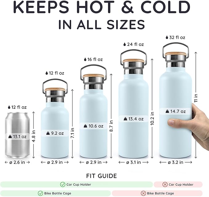 Bambaw 16 oz Stainless Steel Water Bottle, Insulated Water Bottle - Image 5