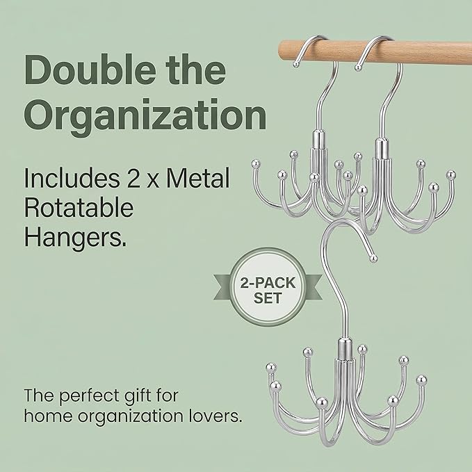 Rotatable Belt Hanger & Closet Organizer, 2 Pack - Image 8