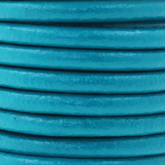 Mandala Crafts Round Genuine Teal Leather Cord - Image 3