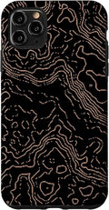 Topography Black & Brown Abstract Pattern Topographic Map Case by Unknown