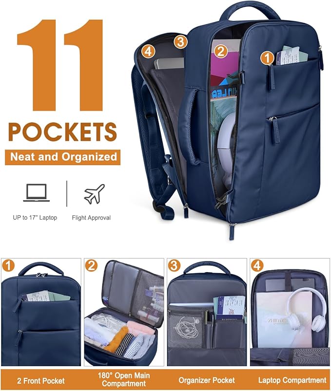 Capolo Travel Backpack for Women Men Waterproof Laptop Backpack Airlines - Image 3