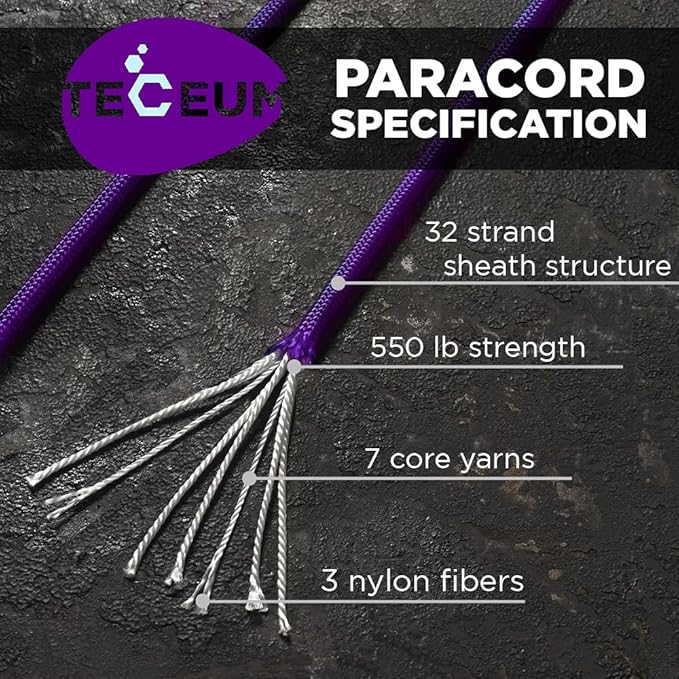 TECEUM 5/32" Paracord Rope 1000 – 1000ft / 200ft / 100ft / 50ft – Tactical - Image 2