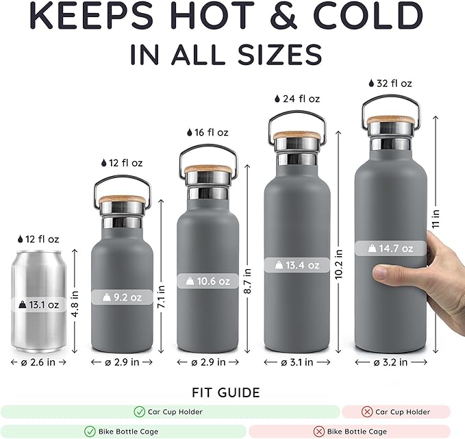 Bambaw 12 oz Stainless Steel Water Bottle, Insulated Water Bottle - Image 5