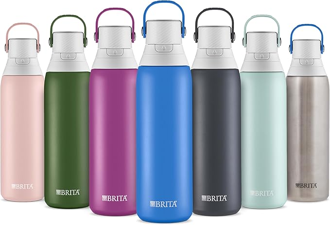 Brita Stainless Steel Premium Filtering Water Bottle, Replaces 300 Plastic - Image 8
