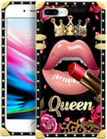 Compatible with iPhone 8 Plus 7 Plus Case, Glitter Red Rose Queen Leopard by Unknown