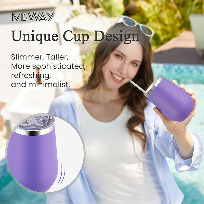 MEWAY 12oz Stainless Steel Wine Tumbler - Image 4