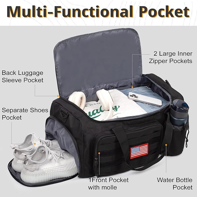 Tactical Gym Bag for Men, 60L Large Capacity Duffle Bags - Image 3