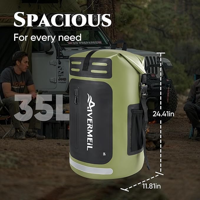 Waterproof Dry Bag with Waterproof Phone Case Green - Image 2