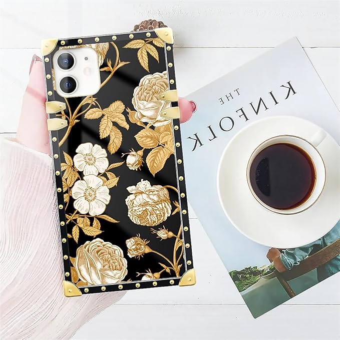 Compatible with iPhone 11 Case, Blooming Rose Golden Flower Luxury Golden - Image 7