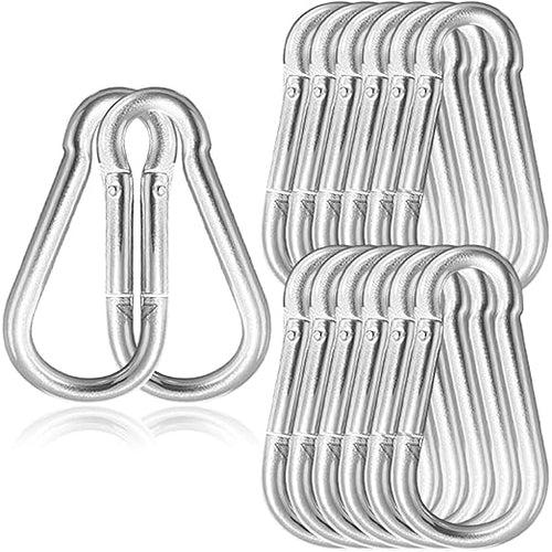12 Pack 5.5" Heavy Duty Carabiner Clips, M14 Sliver Galvanized Steel Spring by SEUNGCH