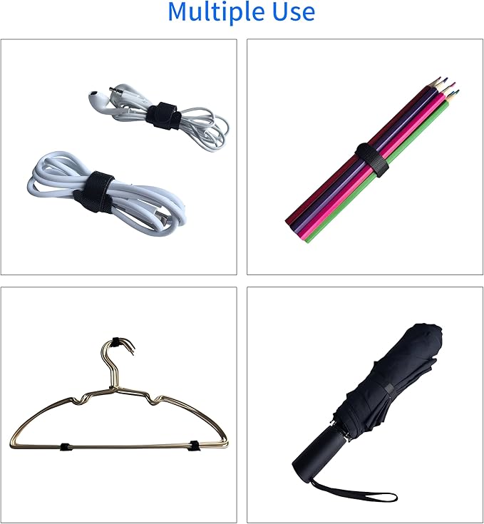 200 PCS 8 Inches Black Reusable Cable Ties, Adjustable Cord Straps, Cable - Image 4