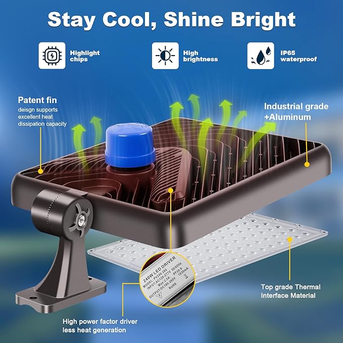 ledmo 480W LED Parking Lot Lights, Professional Super Bright 72000LM - Image 5