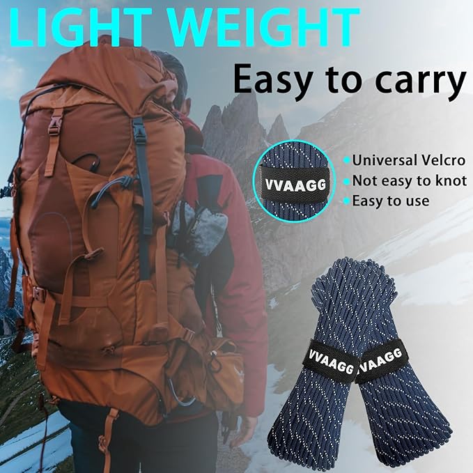 VVAAGG Reflective Paracord Rope 100FT, 7 Strand Nylon para Cord Lanyard Utility - Image 3