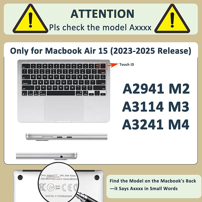 Case Cover for New MacBook Air 15 inch M4 M3 M2 2025 2024 2023 Release - Image 2