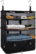 Surblue Hanging Closet Storage Bag Collapsible 3-Shelf Washable Oxford Fabric by SURBLUE