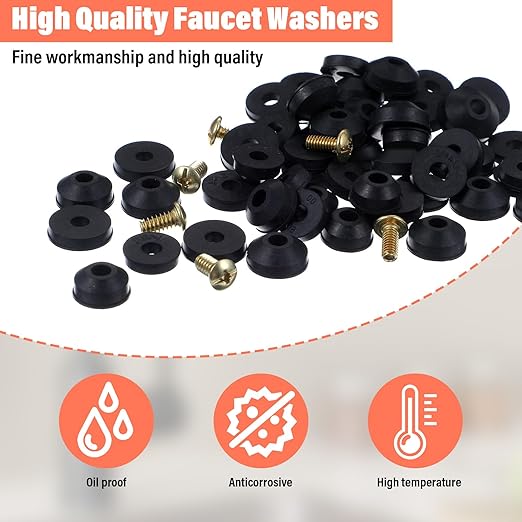 58PCS Rubber Faucet Washers Assorted Kit Outdoor Faucet Repair Kits - Image 4