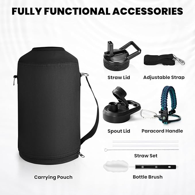 RAYMYLO One Gallon Water Bottle Insulated, Triple Walled Vacuum Stainless Steel - Image 6