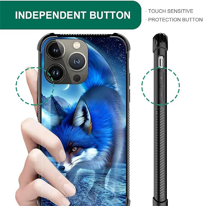 for iPhone 14 Pro Case, Snowy Mountain Fox Lake Pattern Graphic Design Girl Boy - Image 3