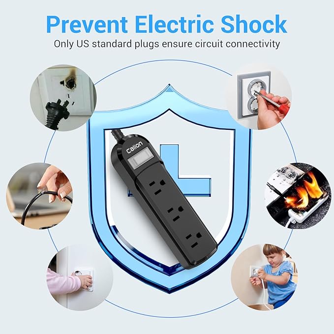 VNJ IPX6 Waterproof Outdoor Surge Protector Power Strip, 3AC Outlets 3FT Cord - Image 7