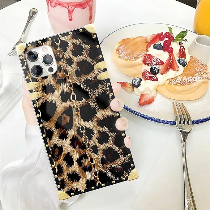 Compatible with iPhone 12 Pro Max Case, Seamless Gold Chain Leopard Luxury - Image 5