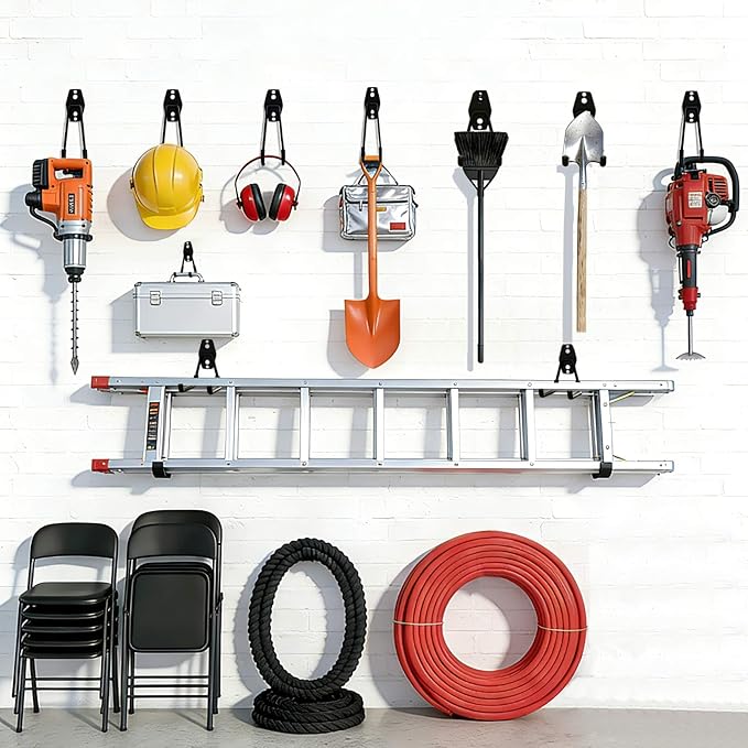 Garage Hooks Heavy Duty, 6 Pack Medium Square Steel Garage Storage Hooks - Image 6