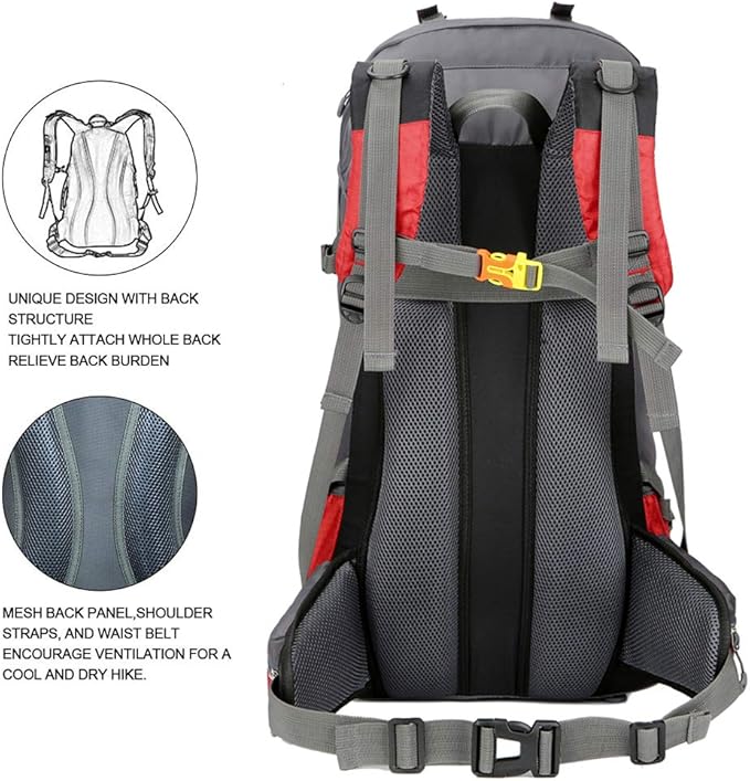 Bseash 60L Waterproof Hiking Camping Backpack - Image 8