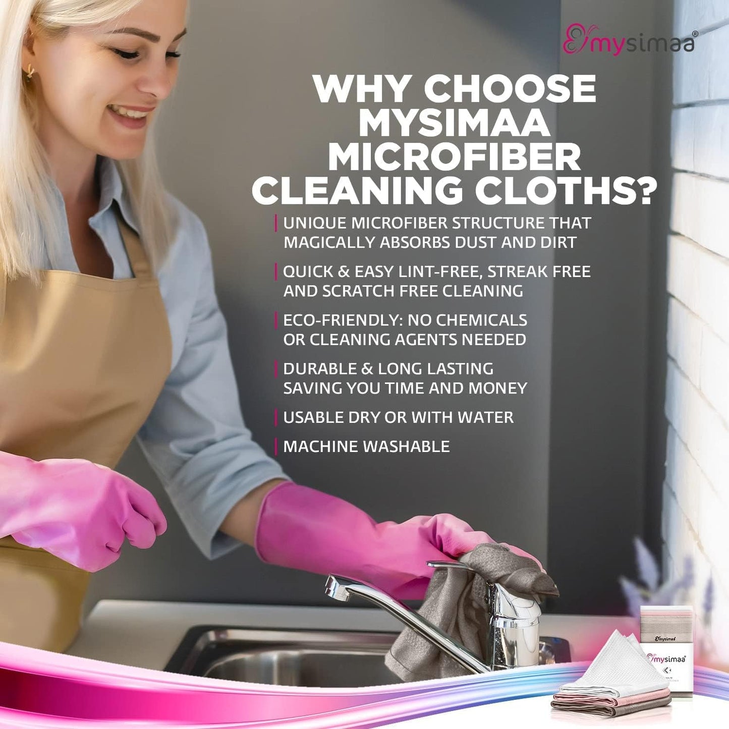 XL Lint Free Microfiber Cleaning Cloth, Cleaning Rags, Microfiber Towels, Glass Cloths, Lint Free Towel, Window Cleaning Cloth - Set of 12