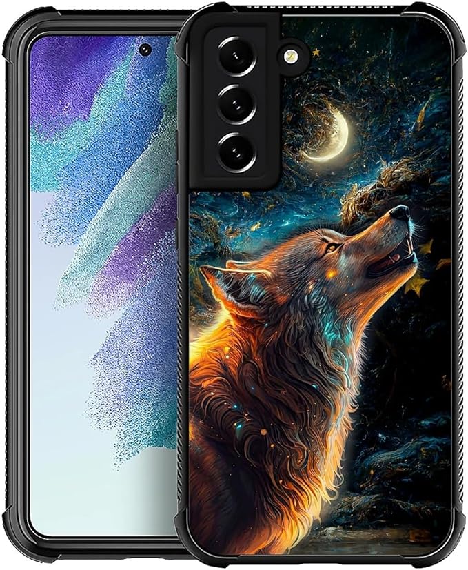 for Samsung Galaxy S21 Plus Case, Star Cave Hungry Wolf Pattern Graphic Design by FKBRCL4U