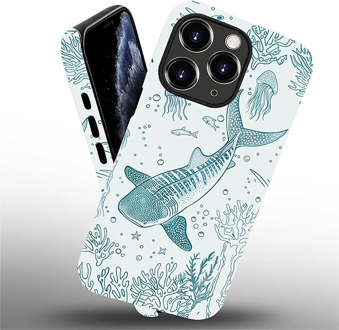 for iPhone 15 Pro Case, HH2 Ocean Whale Shark Hybrid 2 Layer Hard Shell - Image 2
