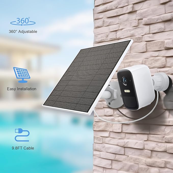 Solar Panel for Eufy Outdoor Camera, Camera Solar Panel Charger Compatible - Image 5