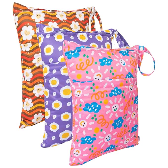 babygoal Wet Dry Bags for Baby Cloth Diapers, Washable Travel Bags, Gym Bag for - Image 3