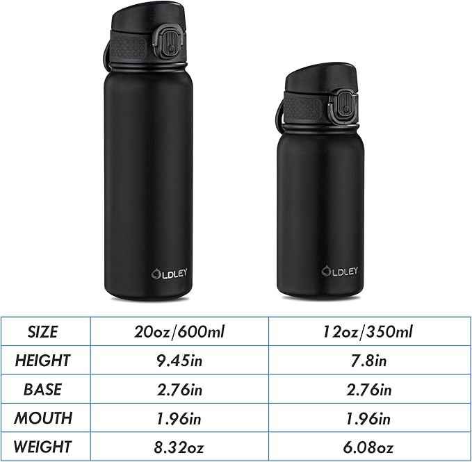 OLDLEY 12oz Kids Water Bottle, Stainless Steel Insulated Water Bottle - Image 4