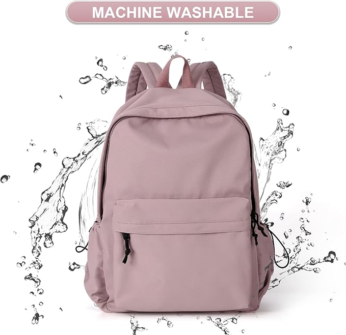 Purple School Backpack for Girls Water Resistant High School Book Bag Simple - Image 5