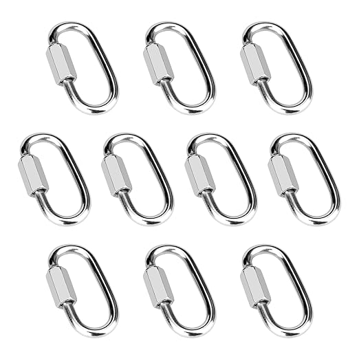 10 Pcs 1.5 Inch 316 Heavy Duty Stainless Steel Chain Quick Links, 175 Lbs by Vmuter