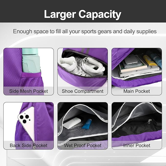 Hoedia Sports Drawstring Backpack - Image 4